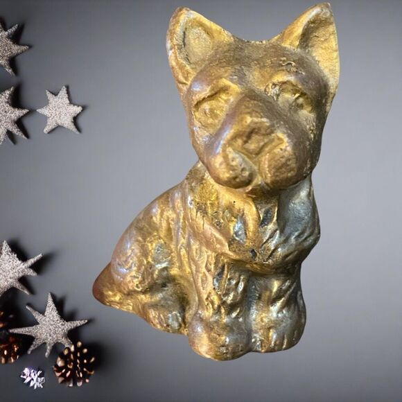 No Brand Other - Vintage Scottish Terrier Brass Dog Sculpture Figurine Decor